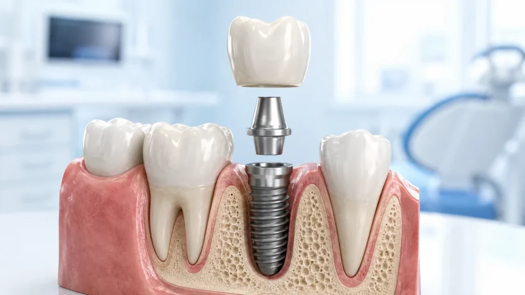 Parts of a dental implant